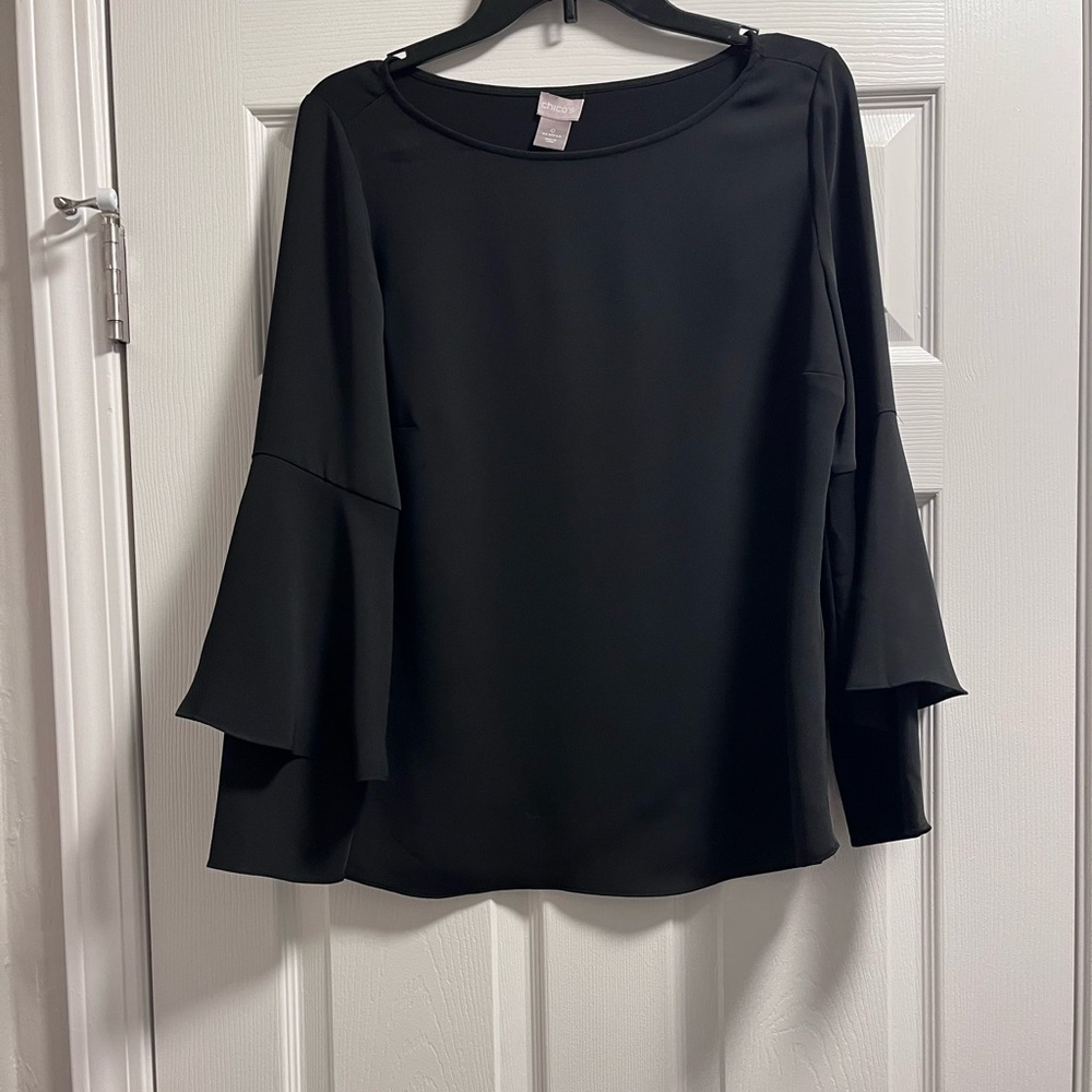 Chicos Elegant Black Women's Top with wide sleeve! Size 0/4-6